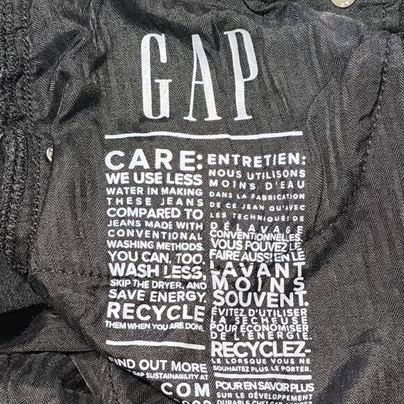 GAP Black Wash Stretch Denim High Rise Stride Wide Leg Jeans - Picture 5 of 6